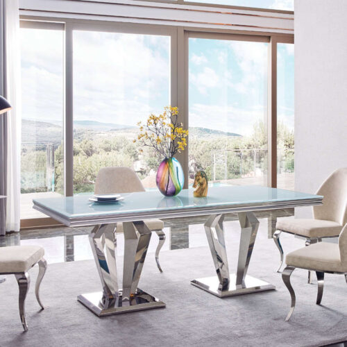 Mesa de comedor acero inox.